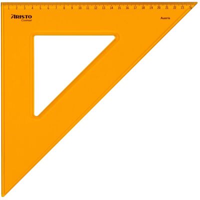 Aristo Lineal, Contrast Dreieck 45°, Hyp. 35 cm, orange-transparent, Teilung 23 cm (35 cm) Aristo Lineal, Contrast Dreieck 45°, Hyp. 35 cm, orange-transparent, Teilung 23 cm (35 cm)