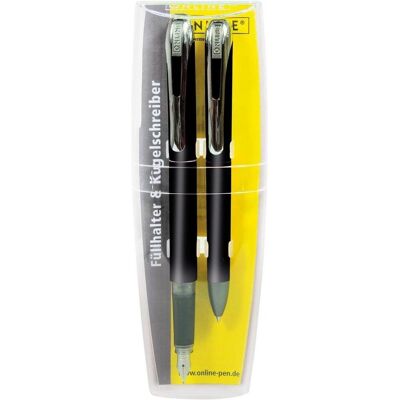 Online, Schreibstifte, „Colour Line“-Set aus Füllfederhalter und Rollerball – Schwarz (2x) Online, Schreibstifte, „Colour Line“-Set aus Füllfederhalter und Rollerball – Schwarz (2x)