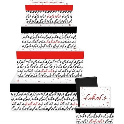 Braun + Company, Geschenkverpackung, Weihn.Geschenkkarton Hohoho rot/schwarz (6x) Braun + Company, Geschenkverpackung, Weihn.Geschenkkarton Hohoho rot/schwarz (6x)