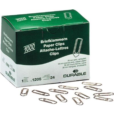 Durable, Büroklammer, 120524 Papierklammer 1000 Stück(e) Durable, Büroklammer, 120524 Papierklammer 1000 Stück(e)