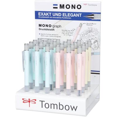 Tombow, Bleistift, Druckbleistift "MONO graph" Pastell, 24er Display (0.50 mm, 24x) Tombow, Bleistift, Druckbleistift "MONO graph" Pastell, 24er Display (0.50 mm, 24x)