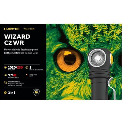 ArmyTek, Taschenlampe, Wizard C2 WR Magnet USB, Warm & Red (1020 lm) ArmyTek, Taschenlampe, Wizard C2 WR Magnet USB, Warm & Red (1020 lm)