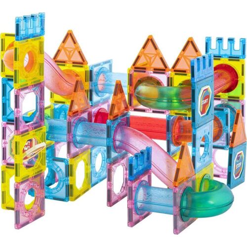 Grafix Bauspielzeug Magnetische Fliesen XL mit Aufbewahrungstasche, 96 Stück.