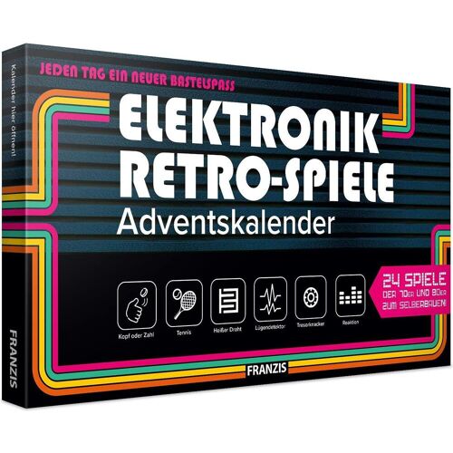 Schokolade Adventskalender 2025: Süße Vorfreude für jeden Tag 24 Franzis Elektronik Retro-Spiele Bausatz