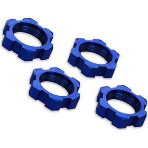 Traxxas Felgen-Mutter, Splined, 17mm, Serrated blau-eloxiert 4 Traxxas Felgen-Mutter, Splined, 17mm, Serrated blau-eloxiert 4