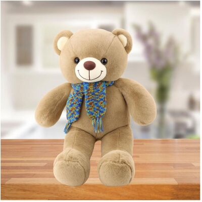 Lean Toys Lean Plüsch Maskottchen Knuddeliger Teddybär Bunter Wollschal Braun 55Cm (55 cm) Lean Toys Lean Plüsch Maskottchen Knuddeliger Teddybär Bunter Wollschal Braun 55Cm (55 cm)