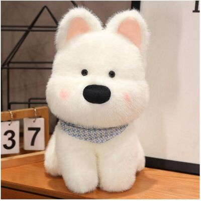 Lean Toys Lean Plüsch Maskottchen Kuschelhund Mit Blauem Tragetuch Weiss 33Cm (33 cm) Lean Toys Lean Plüsch Maskottchen Kuschelhund Mit Blauem Tragetuch Weiss 33Cm (33 cm)
