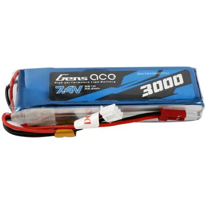 Gens Ace Gens Ace 3000mAh 7.4V 2S LiPo Akku - LiPo Akku Gens Ace Gens Ace 3000mAh 7.4V 2S LiPo Akku - LiPo Akku
