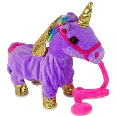 Lean Toys Maskottchen Pferd Interaktives Einhorn lila goldene Flügel (33 cm) Lean Toys Maskottchen Pferd Interaktives Einhorn lila goldene Flügel (33 cm)