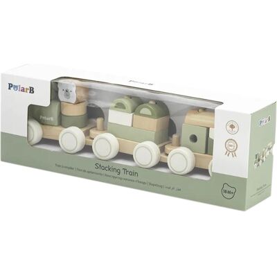 Viga Grünes Holz-Zug-Set - Holzbahn für Kinder Viga Grünes Holz-Zug-Set - Holzbahn für Kinder