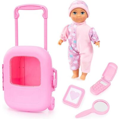 BAYER Babypuppe Trolley - Rosa - Spielset BAYER Babypuppe Trolley - Rosa - Spielset