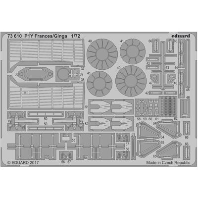 Eduard P-72 Ginga Flugzeug-Detailset - Maßstab 1:72 Eduard P-72 Ginga Flugzeug-Detailset - Maßstab 1:72