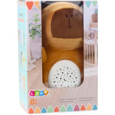 Lean Toys Plüsch-Capybara, Plüschtier, Sternenprojektor, Schlaflieder, Geräusche, Braun Lean Toys Plüsch-Capybara, Plüschtier, Sternenprojektor, Schlaflieder, Geräusche, Braun