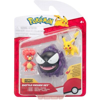 Pokémon Kampf Figuren-Set - Pikachu, Magby, Gastly - Action Figuren Pokémon Kampf Figuren-Set - Pikachu, Magby, Gastly - Action Figuren