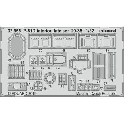 Eduard Nord-amerikanischer P-51D Mustang Innenraum spät Serie 20-35 - Modellbauzubehör Eduard Nord-amerikanischer P-51D Mustang Innenraum spät Serie 20-35 - Modellbauzubehör