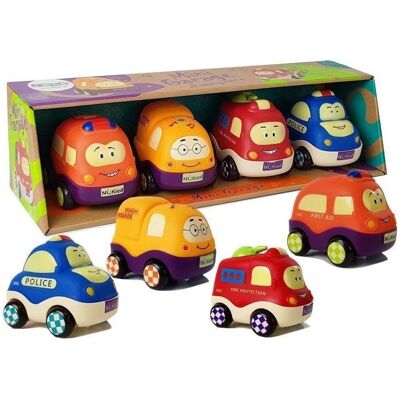 Lean Toys Polizei-Krankenwagen-Set - 4 Fahrzeuge Lean Toys Polizei-Krankenwagen-Set - 4 Fahrzeuge