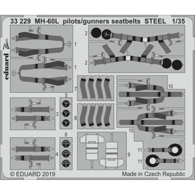 Eduard Stahl Sikorsky MH-60L Piloten/Schützen Sicherheitsgurte - 1:35 Eduard Stahl Sikorsky MH-60L Piloten/Schützen Sicherheitsgurte - 1:35