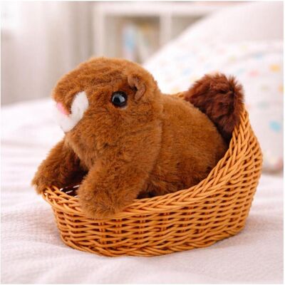 Lean Toys Interaktives Plüsch-Eichhörnchen im Korb, läuft und macht Geräusche, braun Lean Toys Interaktives Plüsch-Eichhörnchen im Korb, läuft und macht Geräusche, braun