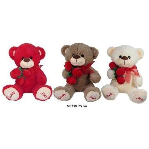 Sunday Bikes Teddybär mit Rose 25cm MIX