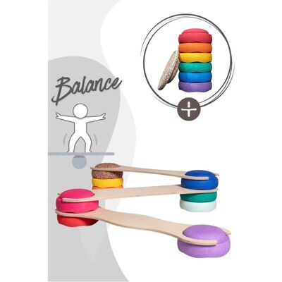 Stapelstein tiSsi Balance Board Set inkl. 6er Set Rainbow Classic inkl. Board Stapelstein tiSsi Balance Board Set inkl. 6er Set Rainbow Classic inkl. Board