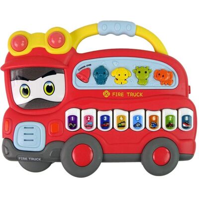 Lean Toys Interaktives Klavier, Feuerwehrgeräusche, Fahrzeuggeräusche, Melodien Lean Toys Interaktives Klavier, Feuerwehrgeräusche, Fahrzeuggeräusche, Melodien