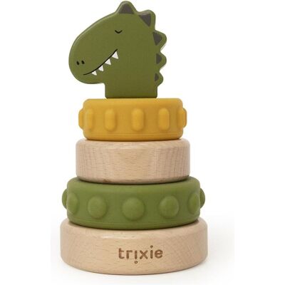 Trixie Baby Stapelturm aus Holz und Silikon Dino Trixie Baby Stapelturm aus Holz und Silikon Dino