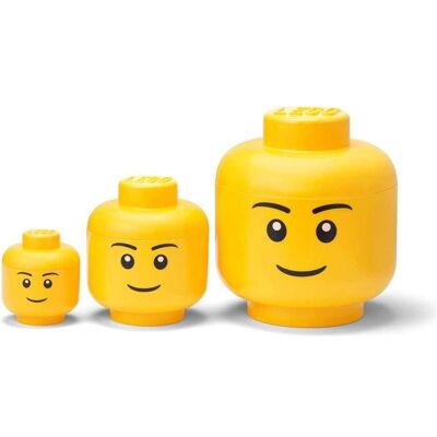 Lego Spielzeugaufbewahrung, Głowa Chłopiec Duża, mała, mini zestaw 3szt. 43340800 Lego Spielzeugaufbewahrung, Głowa Chłopiec Duża, mała, mini zestaw 3szt. 43340800