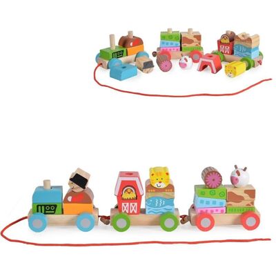 Moni Spielzeug Zug 2036 - Bauernzug aus Holz Moni Spielzeug Zug 2036 - Bauernzug aus Holz