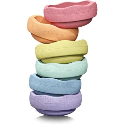 Stapelstein tiSsi Balance Board Set inkl. 6er Set Rainbow Pastel und Board Stapelstein tiSsi Balance Board Set inkl. 6er Set Rainbow Pastel und Board