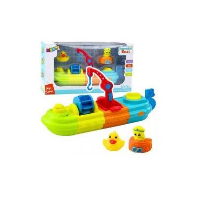 Lean Toys Lean Badespielzeug Boot Bunte Kranhaken Ente Schildkröte Lean Toys Lean Badespielzeug Boot Bunte Kranhaken Ente Schildkröte