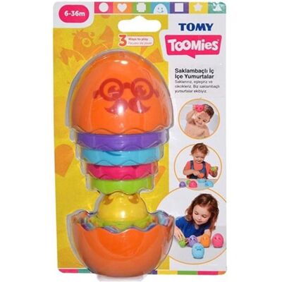 Tomy, Krabbeldecke + Spielbogen, Toomies - Hide & Squeak Nesting Eggs - Orange Tomy, Krabbeldecke + Spielbogen, Toomies - Hide & Squeak Nesting Eggs - Orange