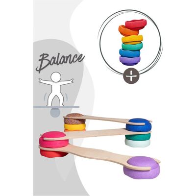 Stapelstein tiSsi Balance Board Set inkl. 6er Set Rainbow Classic Stapelstein tiSsi Balance Board Set inkl. 6er Set Rainbow Classic