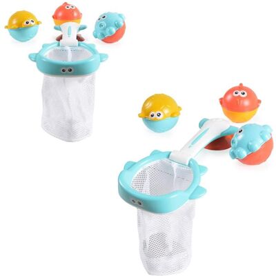 Moni Wasserspielzeug Korb - Badespielzeug - 4-teilig, Blau Moni Wasserspielzeug Korb - Badespielzeug - 4-teilig, Blau
