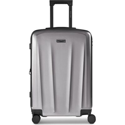 Police New York 4 Rollen Trolley M 62 cm mit Dehnfalte, Koffer, Grau, Silber Police New York 4 Rollen Trolley M 62 cm mit Dehnfalte, Koffer, Grau, Silber