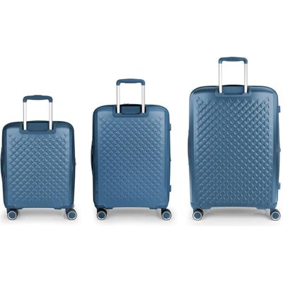 Gabol Queens 4 Rollen Kofferset 3-teilig mit Dehnfalte, Koffer, Blau Gabol Queens 4 Rollen Kofferset 3-teilig mit Dehnfalte, Koffer, Blau