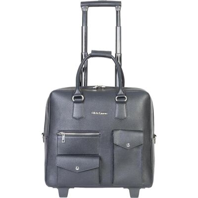 Olivia Lauren Laptoptrolley Dames / Businesstrolley - 17 inch - Kunstleer - Onyx - Zwart, Koffer, Schwarz Olivia Lauren Laptoptrolley Dames / Businesstrolley - 17 inch - Kunstleer - Onyx - Zwart, Koffer, Schwarz
