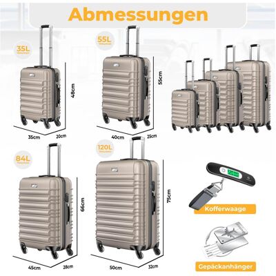 Kesser Hartschalenkofferset, 4tlg., Champagne, Koffer, Beige Kesser Hartschalenkofferset, 4tlg., Champagne, Koffer, Beige