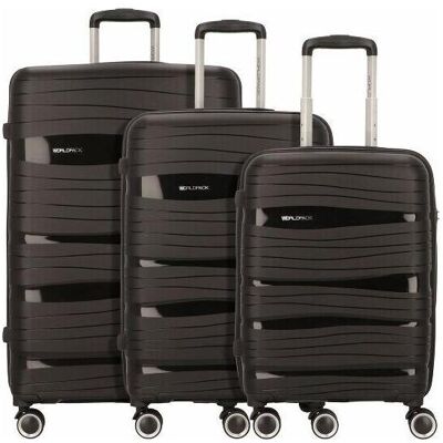 Worldpack 3-teiliges Trolleyset Hartschale Miami, schwarz, Koffer, Schwarz Worldpack 3-teiliges Trolleyset Hartschale Miami, schwarz, Koffer, Schwarz