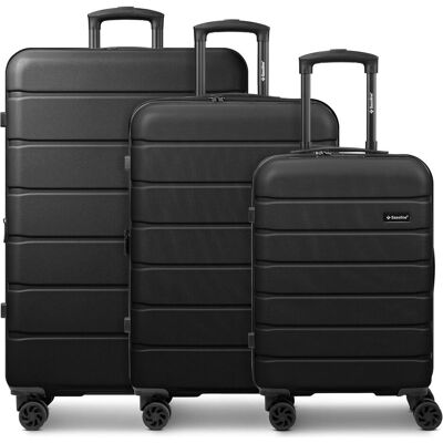 Saxoline Miami 4 Rollen Kofferset 3-teilig mit Dehnfalte, Koffer, Schwarz Saxoline Miami 4 Rollen Kofferset 3-teilig mit Dehnfalte, Koffer, Schwarz