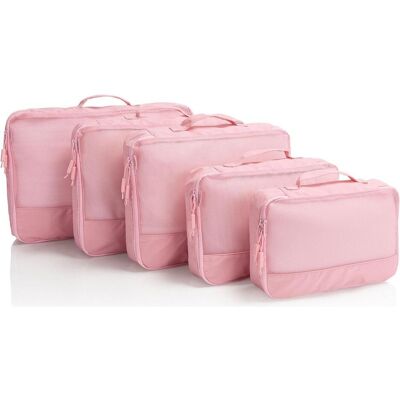 Heys EcoTex - 5pc Packing Cube Set, Packsack, Rosa Heys EcoTex - 5pc Packing Cube Set, Packsack, Rosa