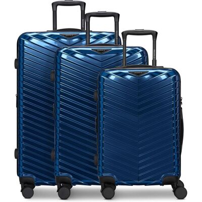 Redolz Essentials 18 4 Rollen Kofferset 3-teilig mit Dehnfalte, Koffer, Blau Redolz Essentials 18 4 Rollen Kofferset 3-teilig mit Dehnfalte, Koffer, Blau