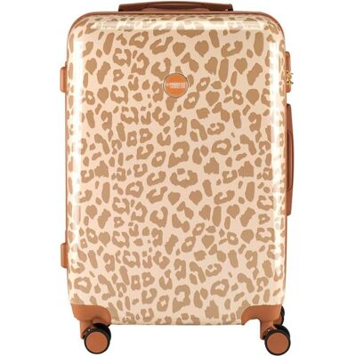 Princess Traveller Leopard - Reiskoffer - Crème/Taupe - M - 66cm, Koffer, Beige Princess Traveller Leopard - Reiskoffer - Crème/Taupe - M - 66cm, Koffer, Beige