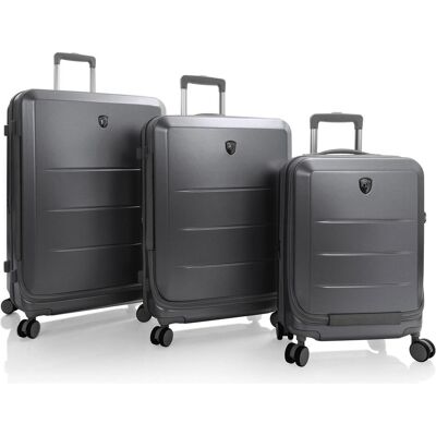 Heys EZ Fashion 4 Rollen Kofferset 3-teilig mit Dehnfalte, Koffer, Grau Heys EZ Fashion 4 Rollen Kofferset 3-teilig mit Dehnfalte, Koffer, Grau