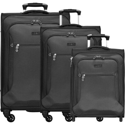 D&N Travel Line 6400 2-4-Rollen Kofferset 3tlg., Koffer, Schwarz D&N Travel Line 6400 2-4-Rollen Kofferset 3tlg., Koffer, Schwarz