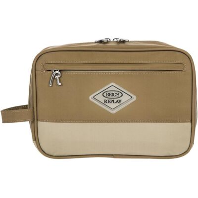 Brics Replay Sand Woo Kulturbeutel 25 cm, Necessaire, Grau, Beige Brics Replay Sand Woo Kulturbeutel 25 cm, Necessaire, Grau, Beige