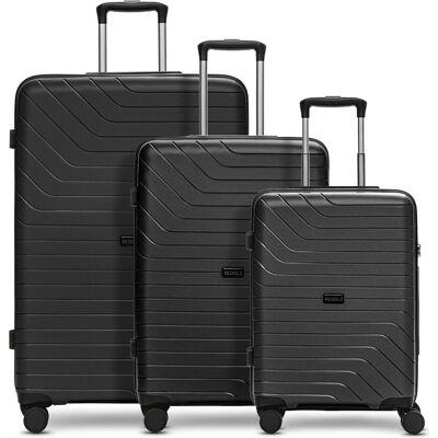 Redolz Essentials 05 3-SET 4 Rollen Kofferset 3-teilig, Koffer, Schwarz Redolz Essentials 05 3-SET 4 Rollen Kofferset 3-teilig, Koffer, Schwarz