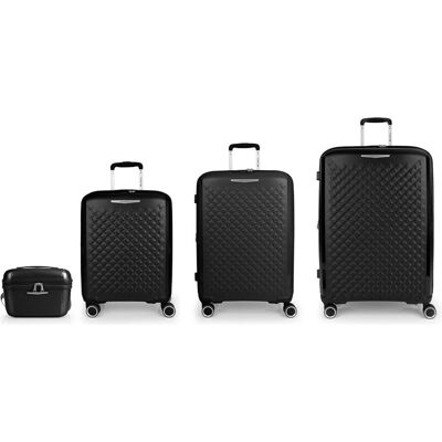 Gabol Queens 4 Rollen Kofferset 4-teilig mit Dehnfalte, Koffer, Schwarz Gabol Queens 4 Rollen Kofferset 4-teilig mit Dehnfalte, Koffer, Schwarz