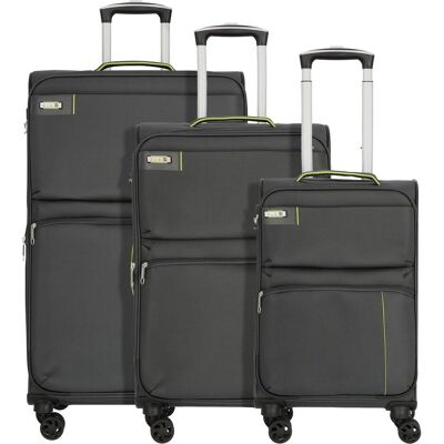 D&N Travel Line 6704 4-Rollen Kofferset 3tlg., Koffer, Grau D&N Travel Line 6704 4-Rollen Kofferset 3tlg., Koffer, Grau