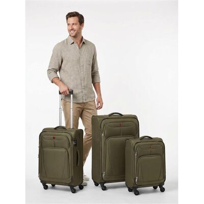 Wenger Beaumont 4 Rollen Kofferset 3-teilig mit Dehnfalte, Koffer, Grün Wenger Beaumont 4 Rollen Kofferset 3-teilig mit Dehnfalte, Koffer, Grün