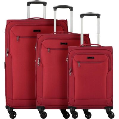 D&N Travel Line 6804 4-Rollen Kofferset 3tlg., Koffer, Rot D&N Travel Line 6804 4-Rollen Kofferset 3tlg., Koffer, Rot